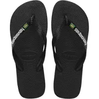 Havaianas Flip Flops Kids Brasil Logo Black Black Kinder-Schuhgröße 33 - 34