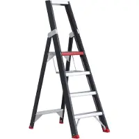 Altrex Stufenstehleiter Professional Topline, einseitig, Aluminium, 4 Stufen, schwarz