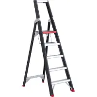 Altrex Stufenstehleiter Professional Topline, einseitig, Aluminium, 5 Stufen, schwarz