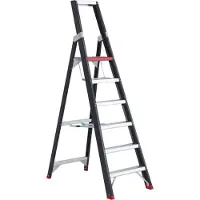 Altrex Stufenstehleiter Professional Topline, einseitig, Aluminium, 6 Stufen, schwarz