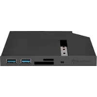 Silverstone FPS01, I/O ports panel, Schwarz, Kunststoff, 5 Gbit/s, MicroSD (TransFlash), SD, SDHC, SDXC, 128 mm