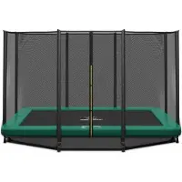 Magic Circle Pro Rechteckige Bodentrampolin Pro 214x305 cm Grün mit sicherheitsnetz