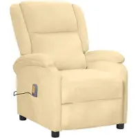 vidaXL Massagesessel Creme Samt