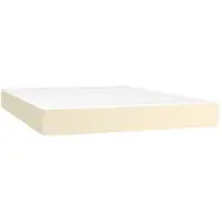 vidaXL Taschenfederkernmatratze Mittel Creme 140x190x20 cm Kunstleder