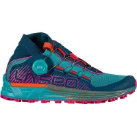 La Sportiva Cyklon Woman, Mountain Running Footwear, 37, Storm Blue/Cherry Tomato (Blue) -