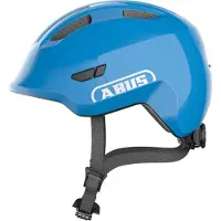 ABUS Kinderhelm Smiley 3.0 - Fahrradhelm mit tiefer Passform, kindergerechten Designs & Platz für einen Zopf - für Mädchen und Jungs - Blau Glänzend, Größe M (50-55 cm)