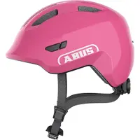 ABUS Kinderhelm Smiley 3.0 - Fahrradhelm mit tiefer Passform, kindergerechten Designs & Platz für einen Zopf - für Mädchen und Jungs - Pink Glänzend, Größe M (50-55 cm)
