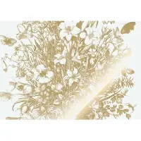 Kek Amsterdam Gold gravierte Blumentapete Wollweiß MW-133 400x280cm