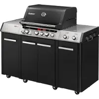 Enders Gasgrill 3 UNIQ PRO 3 IK KITCHEN CRUSTER Brenner schwarz Alu-silber inkl. Deckelthermometer, Fettauffangschale, G