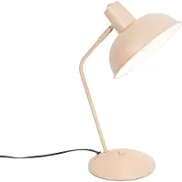QAZQA - Retro Retro-Tischlampe beige - Milou I Wohnzimmer I Schlafzimmer I Nachttischleuchte - Stahl Rund - LED geeignet E14