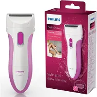 Philips HP 6341 W&D Nass-/Trocken-Damenrasierer, Batteriebetrieb, abwaschbar, Langhaarschneider