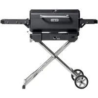 KAMADO Tragbarer digitaler Holzkohle-Räucherofen & Grill mit Sockel - Schwarz - 60 x 43 x 45 cm