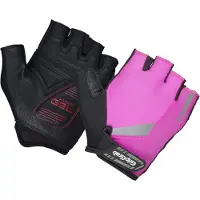 Gripgrab Progel Kurzfinger Fahrradhandschuhe Hi-Vis Pink L mit 4mm DoctorGel-Polsterung, Ausziehhilfen