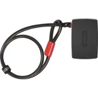 ABUS Alarmbox 2.0 - Mobile Alarmanlage + Anschlusskabel ACL 12/100 - sichert Fahrräder, Kinderwagen, E-Scooter - 100 mm Kabbellänge - intelligenter 100 dB Alarm - Schwarz