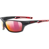 Uvex sportstyle 232 P, Multisportbrille, Uni, Vollrand, Schwarz, Schwarz, Rot, Rot