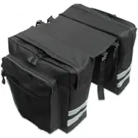FLOKOO Fahrradtasche schwarz – doppelt – 31,5 cm x 16 cm – einfache Montage – viel Stauraum – mit Reißverschluss