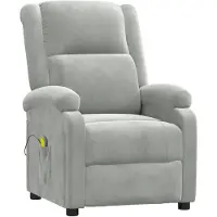 vidaXL Massagesessel Hellgrau Samt