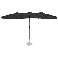 Vonroc - Premium Sonnenschirm Iseo - 460x270cm - Doppelter Sonnenschirm - Langlebig - UV-beständiges Tuch - Inkl. Schutzhülle - Anthrazit/Schwarz