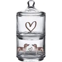 Clayre & Eef Vorratsglasdeckel Ø 10x21 cm Glas Dackel