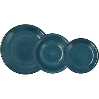 Quid Geschirr-Set Zafiro Vita 18 Stücke Blau aus Keramik