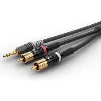 Sommer cable HBP-3SC2-0090 Audio Anschlusskabel [1x Klinkenstecker 3.5 mm - 2x Cinch-Stecker] 0.90 m Schwarz