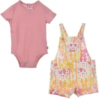 Levi's Set Latzhose und Body rosa/gelb 1EH065-AED