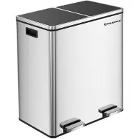 OEM Große Metall-Doppelmülltonne 2-fach 2x30L Fußbetätigung