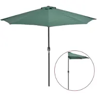 vidaXL Balkon-Sonnenschirm mit Alu-Mast Grün 270x144 cm Halbrund