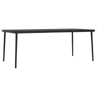 vidaXL Garten-Esstisch Schwarz 200x100x74 cm Stahl und Glas