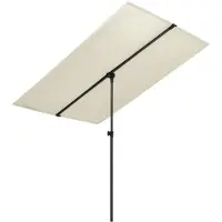 vidaXL Sonnenschirm mit Aluminium-Mast 180x110 cm Sandweiß