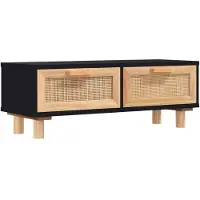 vidaXL Couchtisch Schwarz 80x40x30 cm Holzwerkstoff Massivholz Kiefer