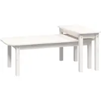 vidaXL 2-tlg. Couchtisch-Set Weiß Massivholz Kiefer