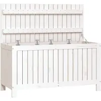 vidaXL Gartentruhe Weiß 115x49x60 cm Massivholz Kiefer