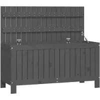 vidaXL Gartentruhe Grau 108x42,5x54 cm Massivholz Kiefer