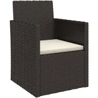 vidaXL Gartensessel mit Kissen Schwarz Poly Rattan