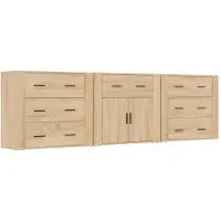 vidaXL Sideboards 3 Stk. Sonoma-Eiche Holzwerkstoff