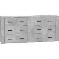 vidaXL Sideboards 2 Stk. Betongrau Holzwerkstoff
