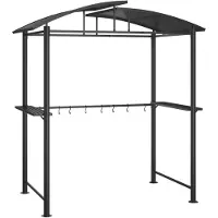 vidaXL Grillpavillon mit Seitenregalen Anthrazit 210x114x230 cm Stahl
