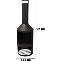 Progarden Outdoor-Ofen mit Schornstein Metall 134 cm