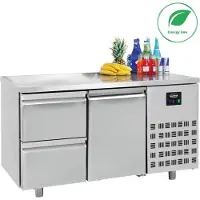CombiSteel Gastro Edelstahl Kühltisch Kühltheke -2/+8°C 2 Türen 2 Schubladen 1/1GN