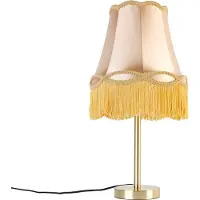 QAZQA Klassische Tischlampe Messing mit Granny-Schirm gold 30 cm - Simplo