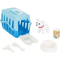 Pilsan Kuschelhund mit Pflegeset - inkl. Reisekorb Blau