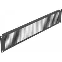 DeLOCK 19 Netzwerkschrank Panel mit Lüftungsschlitzen vertikal 2 HE schwarz, Belüftet Blindplatte, Metall, Schwarz, 1 Stück(e)
