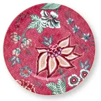 Pip studio Frühstücksteller Flower Festival Dark Pink 17 cm (6er-Set)