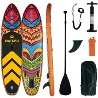 Matchu Sports Stand Up Paddle Board Deluxe Aufblasbar 320x81x15 cm - SUP Board Set mit dem Sitz - Surfbrett - Paddle Surf Board mit Zubehör