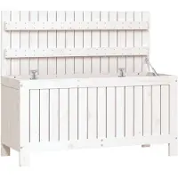 vidaXL Gartentruhe Weiß 108x42,5x54 cm Massivholz Kiefer