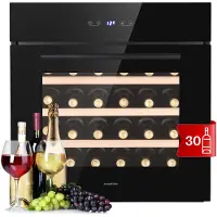 Klarstein Vinsider 30 Built-In Uno Einbau-Weinkühlschrank 30 Flaschen 77 Ltr Edelstahl Schwarz