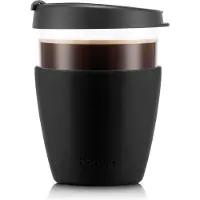 Bodum Reisebecher Joycup Glas Mit Silikon Hülle Schwarz 400 ml