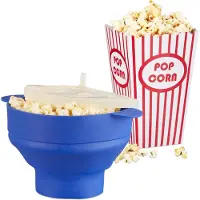Relaxdays 49 tlg. Popcorn Set blau Weiß,Blau,Rot