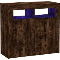 vidaXL Sideboard mit LED-Beleuchtung Räuchereiche 80x35x75 cm